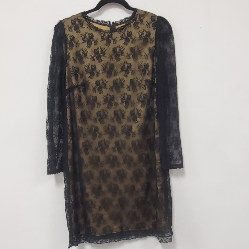 Vintage Dolce & Gabanna D&G Womens Sheer Lace Long Sleeve Dress Size 44 US 8
